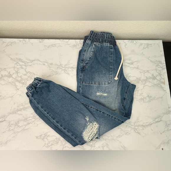Celebrity Pink Denim - Celebrity Pink Jogger Jeans Womens S Blue Denim Distressed Elastic Waist​​